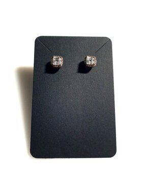 Square Zirconia Stud Earrings Lightweight Jewelry Bling Fashion Formal Mom Gift